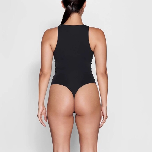 Skims Fits Everybody High Neck Onyx Black Bodysuit Size XXS NWT - Picture 2 of 7